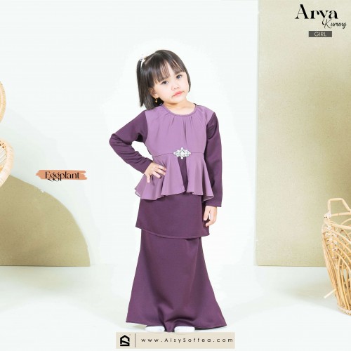 Arya : Kurung Kid - Eggplant (Tiada Manik)