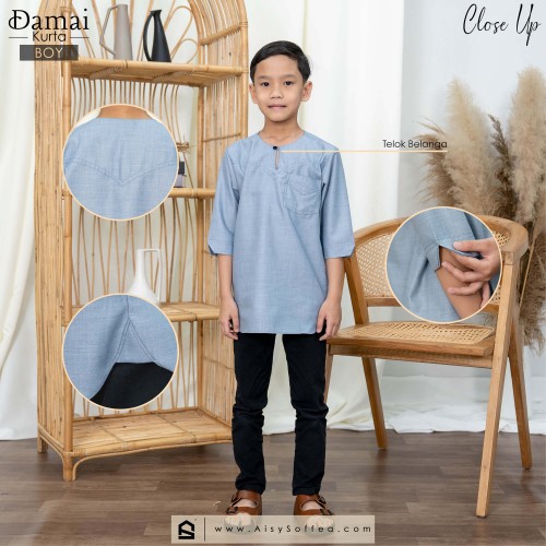 Damai : Kurta Dad - Terry Purple