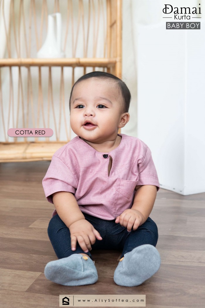 Damai : Kurta Kid - Cotta Red