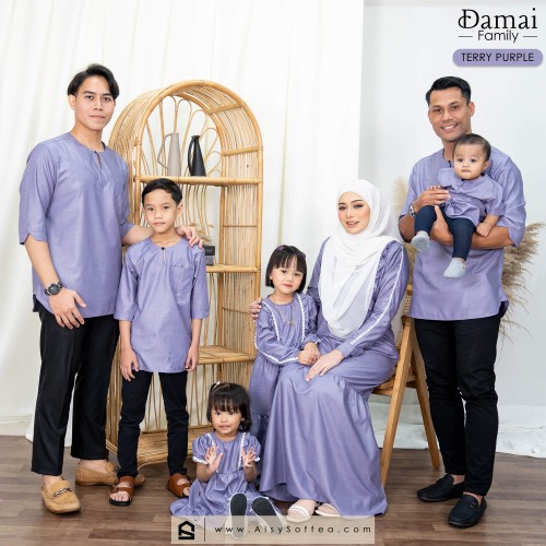 Damai : Kurta Dad - Terry Purple