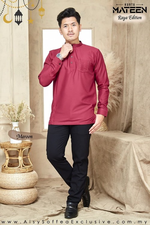 Kurta Mateen Dad - Maroon
