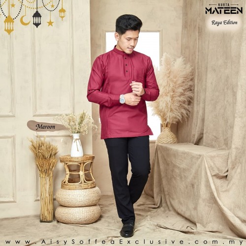Kurta Mateen Dad - Maroon